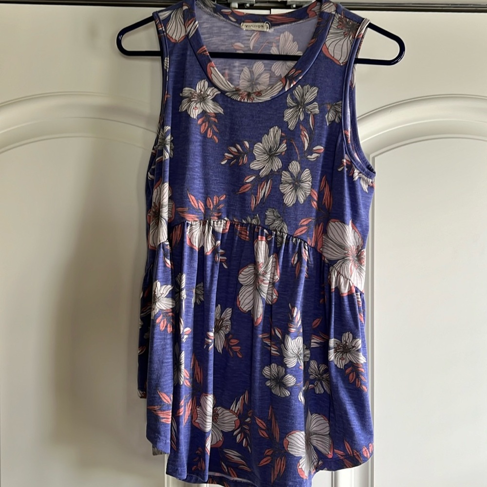 Purple floral babydoll tank